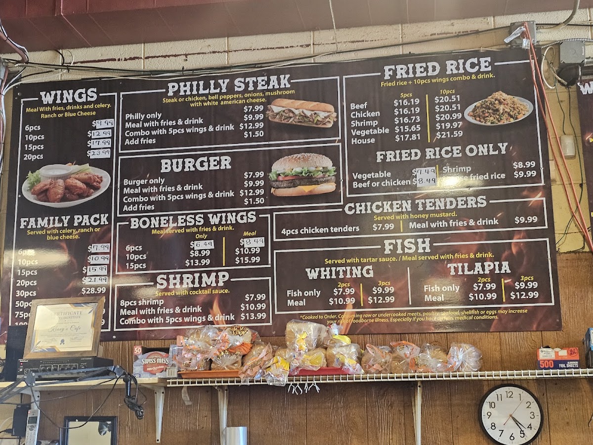 Kenny's Cafe Menu - Image 1