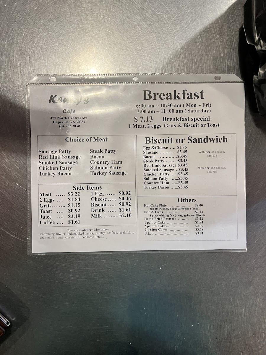 Kenny's Cafe Menu - Image 6